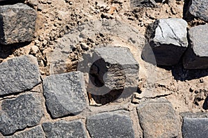 Unfinished paving stones