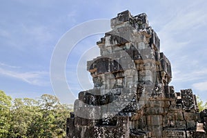 Unfinished stone tower of the ancient Khmer temple Ta Keo