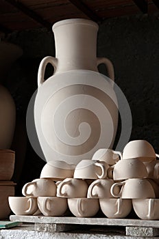 Unfired pottery in Morocco