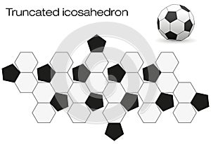 Unfolded Soccer Ball Truncated Icosahedron photo