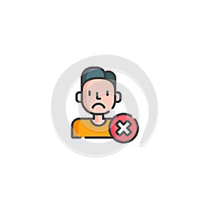 Unfollow, dislike vector icon illustration. Ui/Ux. Premium quality.