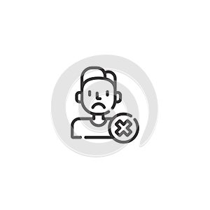 Unfollow, wrong vector icon illustration. Ui/Ux. Premium quality.