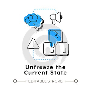 Unfreeze current state modern linear concept icon