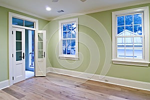 Unfurnished bedroom with porch photo