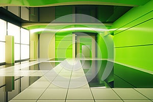 Unfurnished green interior