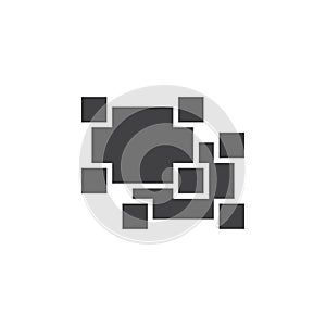 Ungroup object icon , solid logo illustration, pictogram i