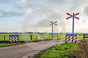 Unguarded level crossing in the Netherlands