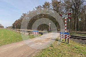 Unguarded railroad crossing photo