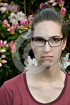 Unhappy and angry young woman photo