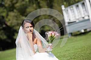 Unhappy bride