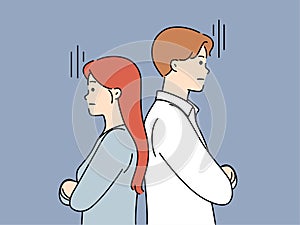 Unhappy couple avoid talking