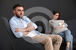 Unhappy couple with problems in relationship