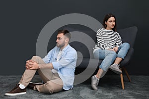 Unhappy couple with problems in relationship