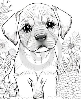 An Unhappy Dog Coloring Page for dog lovers