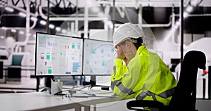 Unhappy Engineer Operator Using SCADA System