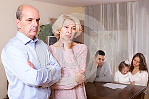 Unhappy multigenerational family