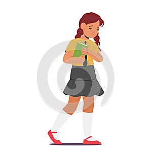 Unhappy School Girl Character Walks With A Heavy Heart, Her Shoulders Slouched, And A Somber Expression On Her Face