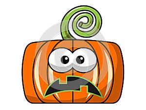 Unhappy Square halloween pumpkin isolated