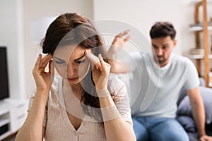 Unhappy Stressed Couple Family Arguing photo