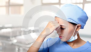 Unhappy upset woman medical doctor