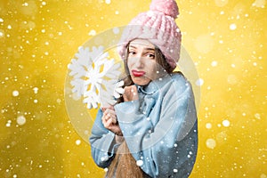 Unhappy winter portrait