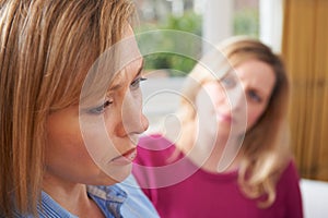 Unhappy Woman In Conversation With Friend Or Counsellor