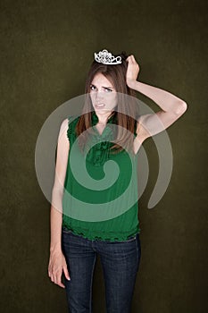 Unhappy Woman with Crown