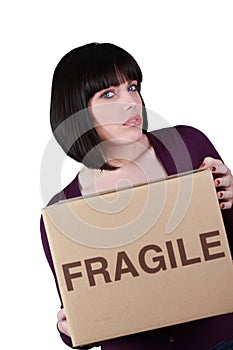 Unhappy woman on moving day