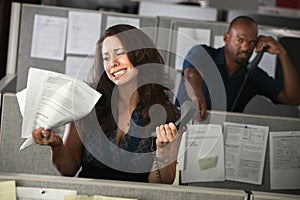 Unhappy Woman Office Worker