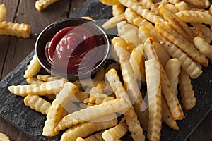 Unhealthy Baked Crinkle French Fries