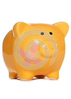 Unhealthy bank balance piggy bank