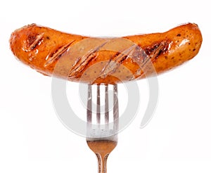 Unhealthy grilled barbecue sausage