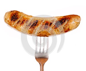 Unhealthy grilled barbecue sausage