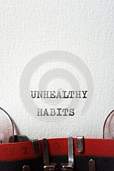 Unhealthy habits concept