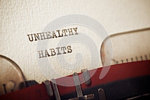 Unhealthy habits concept