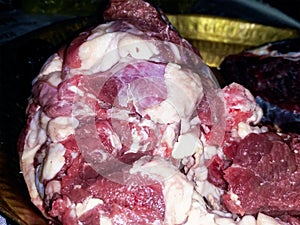 Unhealthy Red Meat Full of Fats, Raw Meat/Mutton