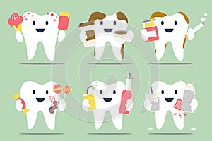 Unhealthy teeth set