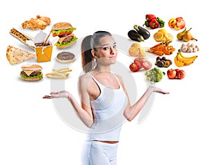 Malsano contro salutare pasto 