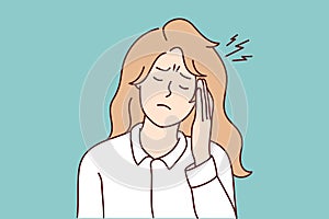 Unhealthy woman suffer from migraine