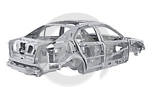 Unibody Car Chassis Frame Isolated