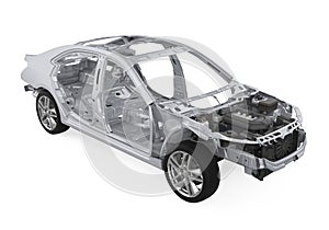 Unibody Car Chassis Frame Isolated