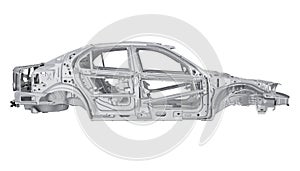 Unibody Car Chassis Frame Isolated