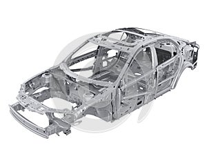 Unibody Car Chassis Frame Isolated photo
