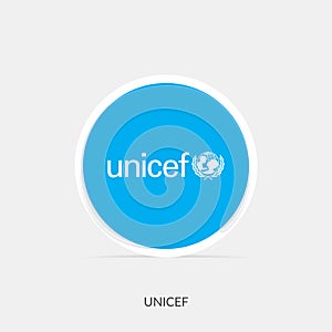 UNICEF round flag icon with shadow