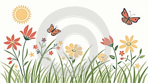 Unicorn and butterflies, mythical creature and fairytale art vector design Generative AI photo