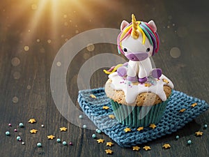 Unicorn cupcake for a party