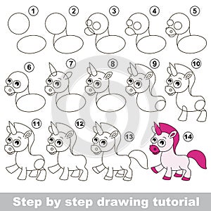 Unicorn. Drawing tutorial.