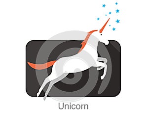 Unicorn face flat icon design, vector illustration