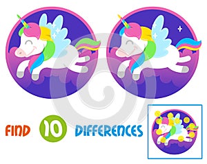 Unicorn find 10 differences