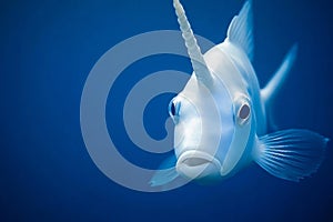 Unicorn Fish, underwater, open ocean, Naso brevirostris, Acanthuridae. photo